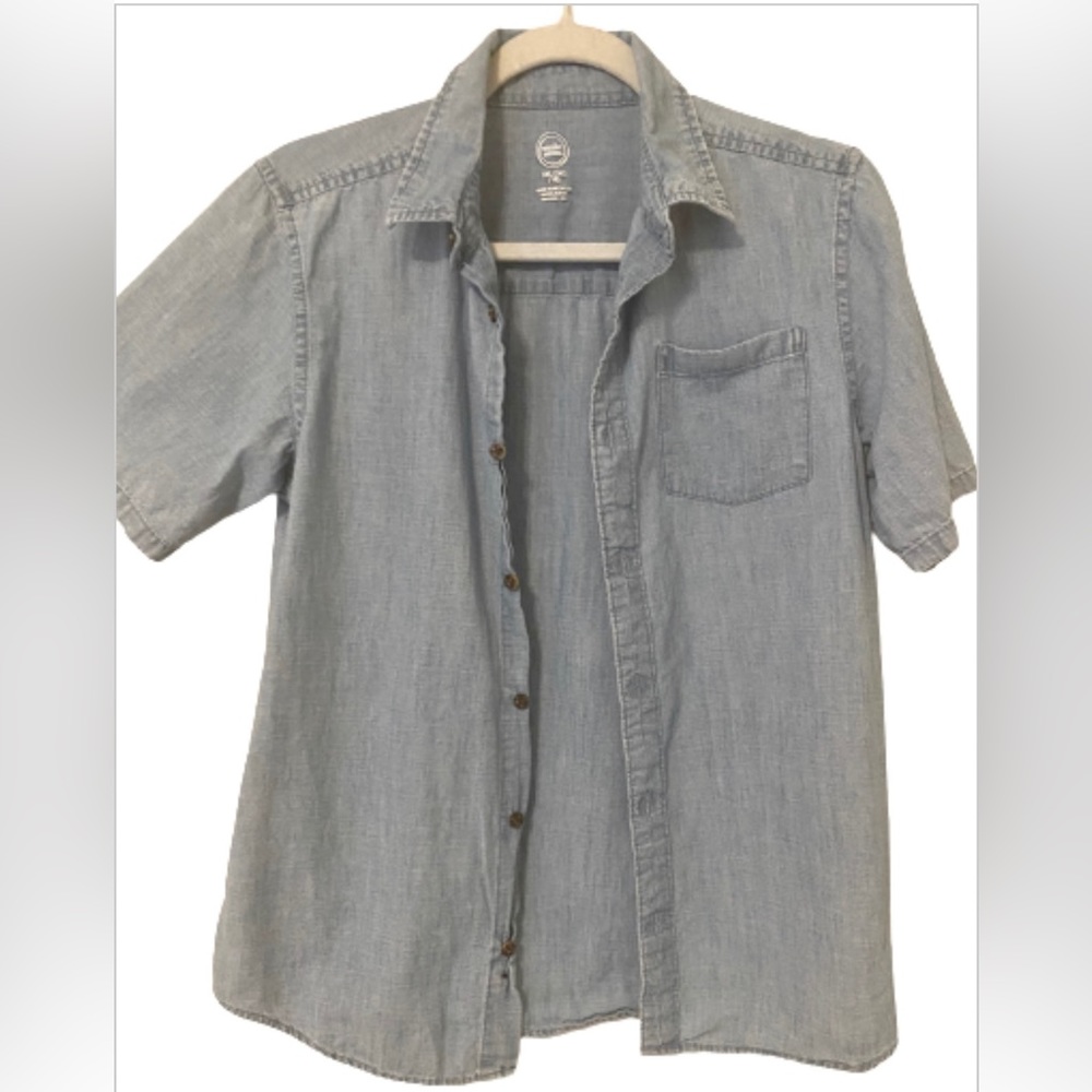 Short Sleeve Denim Shirt- Kids XXL